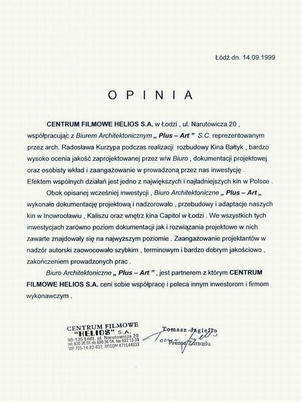 HELIOS OPINIA